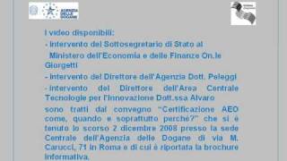 I video disponibili nel canale dell'Agenzia delle Dogane