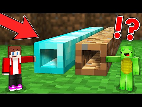 Mikey vs JJ - Noob vs Pro: SECRET TINY TONNEL Build Battle - Minecraft (Maizen)