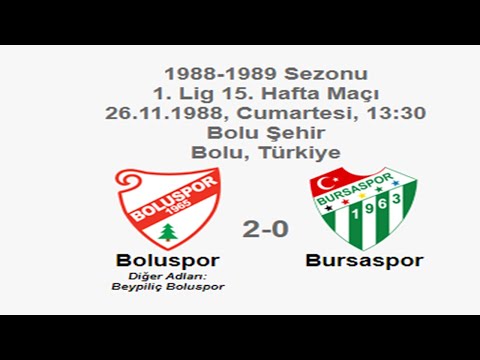 Boluspor 2-0 Bursaspor 26.11.1988 - 1988-1989 Turkish 1st League Matchday 15