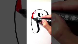 Bubble Letter ‘P’ Drawing in 60 Seconds #bubbleletters #graffiti #lettering #drawing