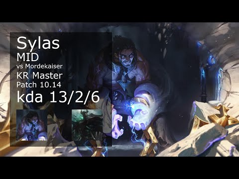 Sylas Mid vs Mordekaiser - KR Master 13/2/6 Patch 10.14 Gameplay // [롤] 사일러스 vs 모데카이저 미드