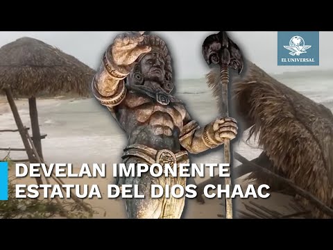 ¡Adiós Poseidón, bienvenido Chaac! Develan imponente estatua del dios maya en Yucatán