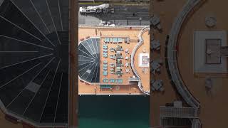Top Deck Drone View #queenelizabeth #cruise docked PortMiami Oct 16 2025  #cruisetour #cruiseship