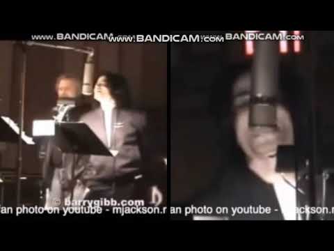 Michael jackson Super Rare Footage Of Michael Jackson Recording footage!!!!! (SPLIT SCREEN)