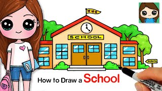 How to Draw a School Easy