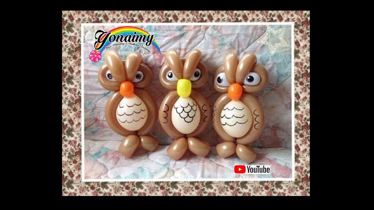 COMO HACER UN BUHO CON GLOBOS .- HOW TO MAKE A BALLOON OWL .
