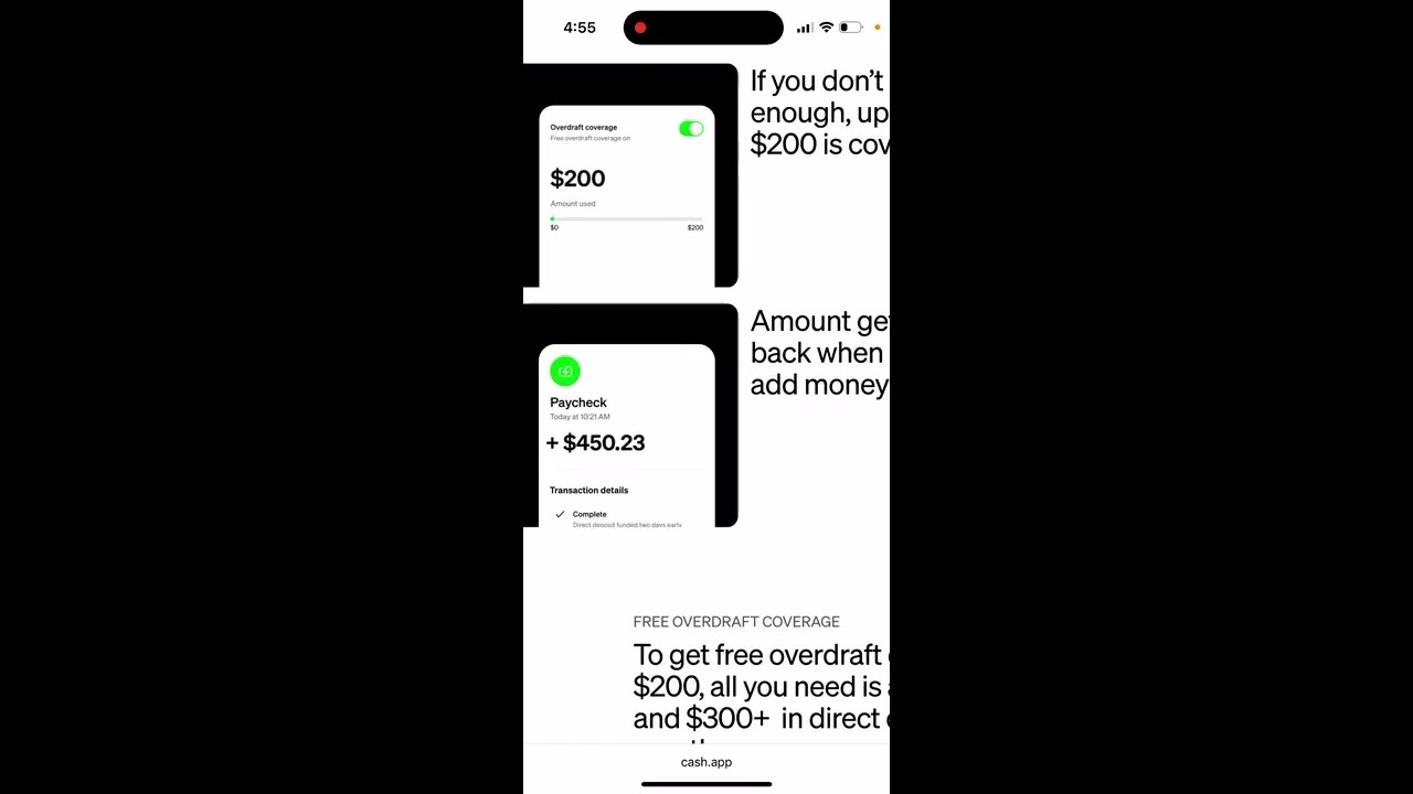 FREE OVERDRAFT COVERAGE CASH APP