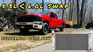 SILVERADO ALUMINUM RADIATOR INSTALL 6.0 SWAP! #chevy #silverado #truck @AlloyworksOfficial