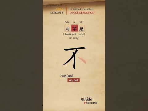 How to write the Chinese character “不”, including the stroke order?