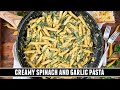 CREAMY Spinach & Garlic Pasta | Healthy ONE-PAN 30 Minute Recipe