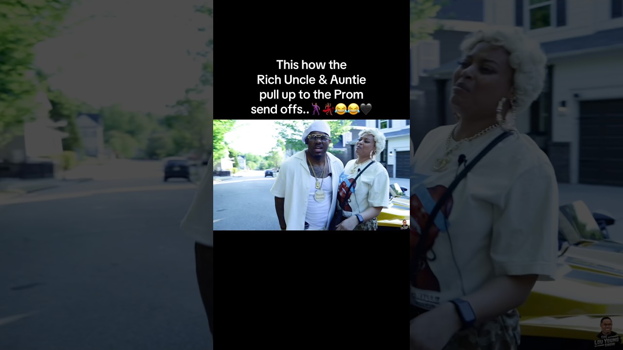 This how the Rich Uncle & Auntie pull up to the Prom send offs.. 🕺🏾💃🏾😂😂😂 @BLynncuhh  #shorts