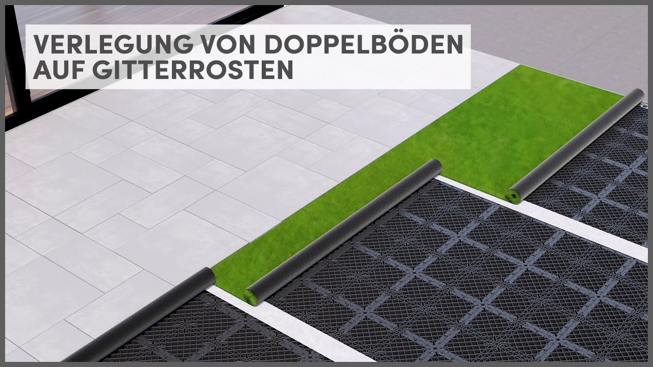 GRF System: Verlegung von Doppelböden auf Gitterrosten