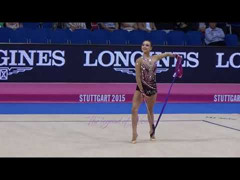 SON Yeon Jae (KOR) ribbon - 2015 Stuttgart worlds Qualifs