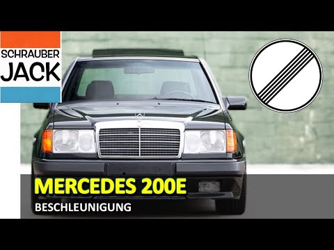 Mercedes W124 200E on the test track.