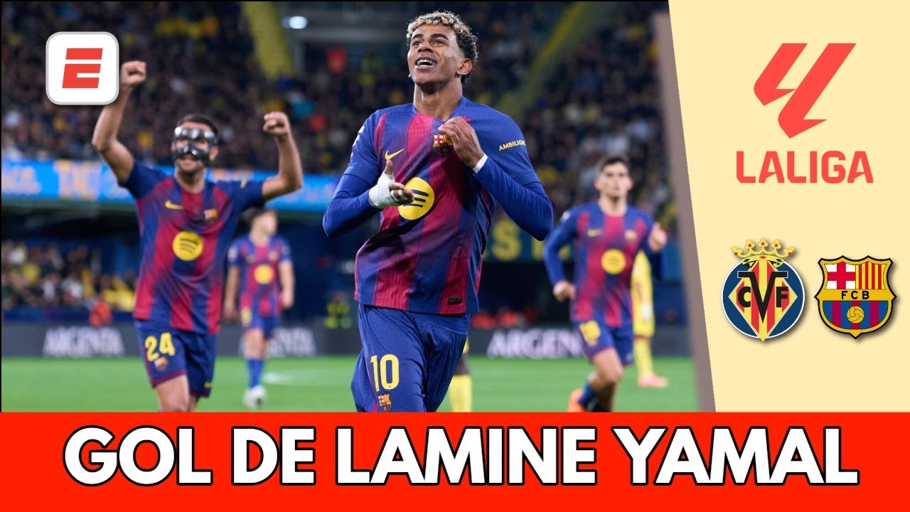 LAMINE YAMAL le da tranquilidad a BARCELONA con definición TOP para el 2-0 ante VILLARREAL | La Liga