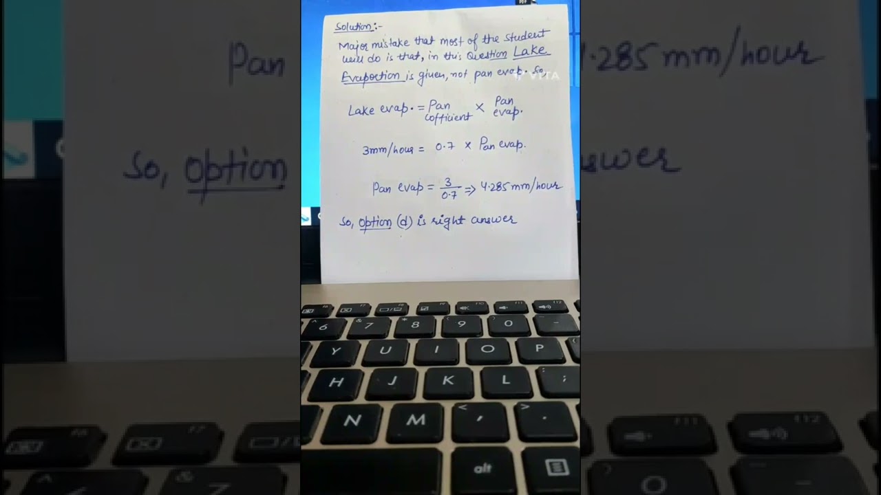 Hydrology Pan Evaporation Question