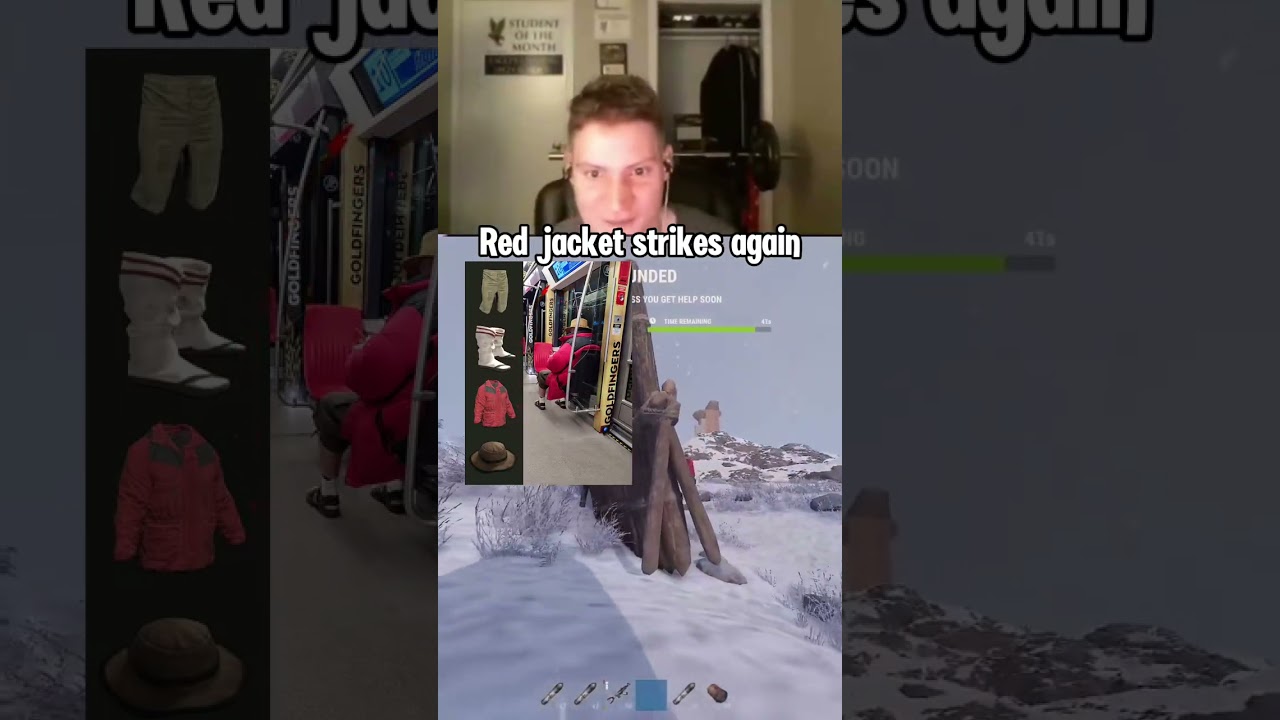 Red jacket Rust #rust #rustconsole #rustreels #oilrig #lootcrate #fishingvillage