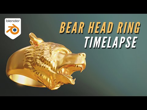 Bear Head Ring - Blender Sculpting Timelapse