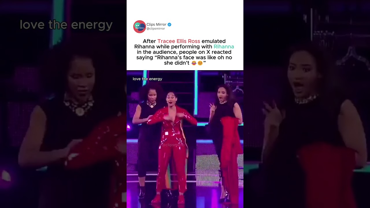 Tracee Ellis Ross “emulating Rihanna on stage” with her watching, people are cracking up 😂🎤 #Rihanna