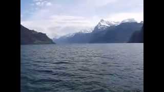 preview picture of video 'Switzerland. Luzern lake. Brunnen. Travel by boat on lake'