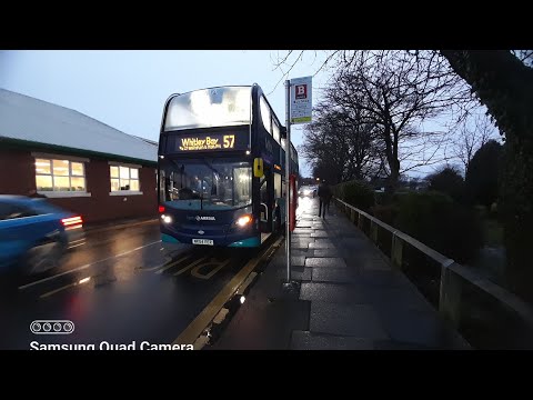 *front seat view*arriva Northumbia 7530 NK64EER on the 57 Whitley Bay adl e400/trident 2 thrash