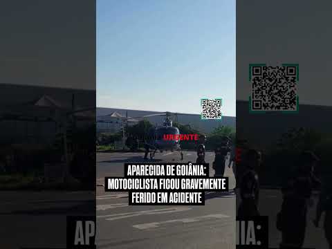 Motociclista é resgatado por helicóptero após colisão com veículo, em Aparecida de Goiânia