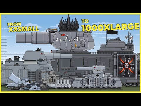 Tank Size Comparison from XXS to 1000XLarge - Cartoons about tanks