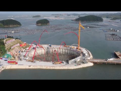 World's largest volume of concrete pouring for anchor at ...