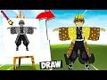 Minecraft NOOB Vs PRO Drawing Build Competition In Minecraft Demon Slayer