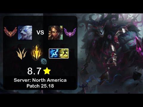Volibear Jungle vs Nidalee - NA GrandMaster - Patch 25.18