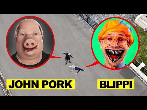 DROHNE ÜBERWACHT BLIPPI mit JOHN PORK in REAL LIFE um 3 UHR!!