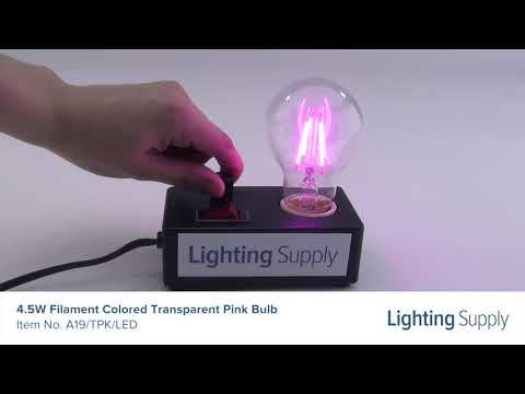 FEIT Electric 4.5W Filament Colored Transparent Pink Bulb (A19/TPK/LED)