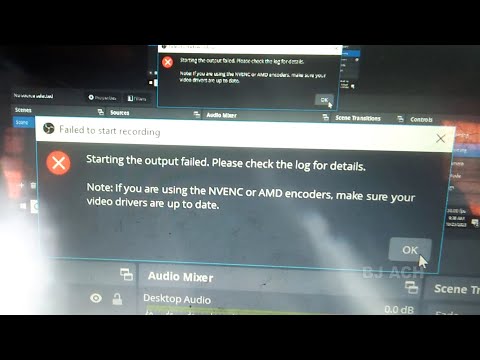 Fix : Starting Output Failed in OBS | Check log | Nvenc or AMD Encoder | How To