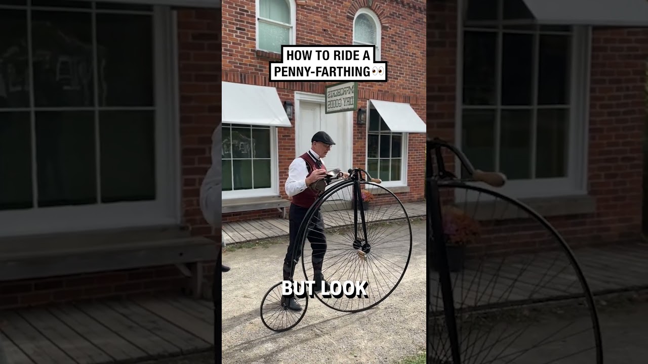 How to ride a penny-farthing! 😮🤩  -  🎥 shopniljourney