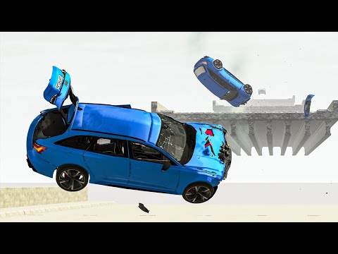 Cars vs Unfinished Bridge – BeamNG.drive