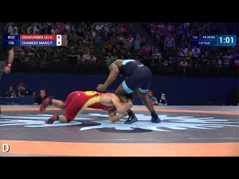 1/8 FS - 70 kg: F. CHAMIZO MARQ (ITA) df. E. DOGDURBEK UU (KGZ) by VFA, 12-0