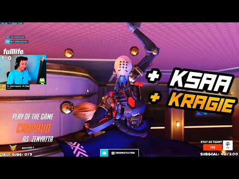 INSANE TEAM?! FDGOD ZENYATTA + KSAA + KRAGIE! POTG! [ OVERWATCH 2 TOP 500 ]