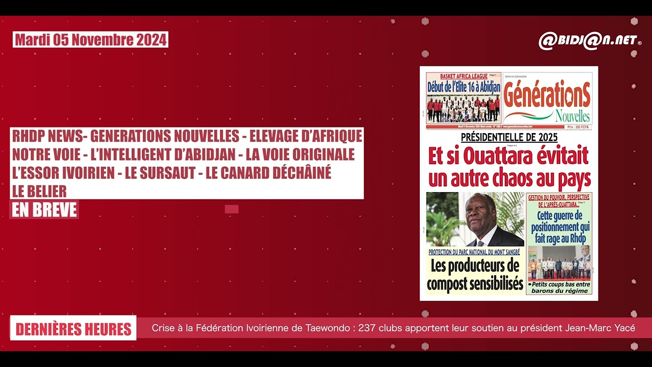 Le titrologue du 05 11 2024 : Promotion de l’économie sociale et solidaire, le gouvernement...