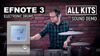 Video thumbnail for EFNOTE 3 electronic drumkit playing all kits sound demo by drumtecTV