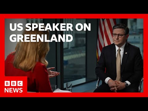 US Speaker Mike Johnson says 'Diplomatic channels are the way to go' over Greenland | BBC News