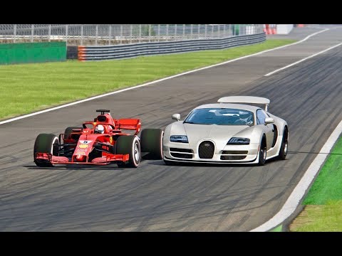 Ferrari F1 2018 vs Bugatti Veyron Super Sport - Monza