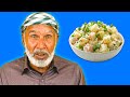 tribal people try bavarian salad