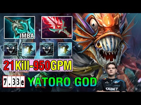 YATORO GOD MODE [Slark] Hard Carry Machine Farm & Gank 1K GPM - 21Kill Dota2 7.33E