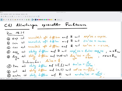 Analysis - Teil 69 (Woche 11) - §18 Der Mittelwertsatz - C.6) Ableitungen spezieller Funktionen