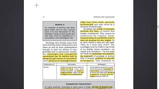 Ch I; Sociology and Society; Sec V - Sociology and Common Sense Knowledge