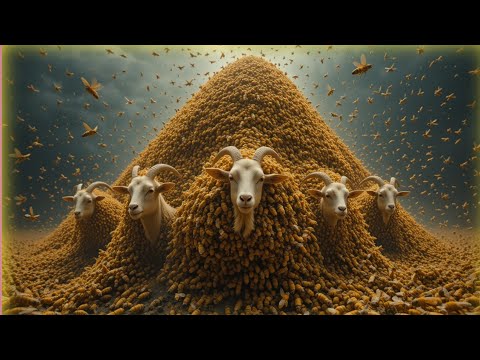 "The Unbelievable Goat Rescue: Trapped in a Living Bee Mountain!#animals #wildliferescue