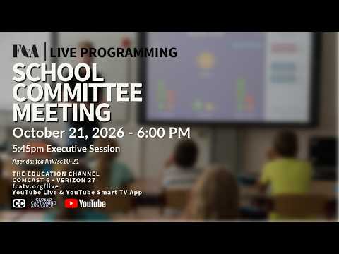 Thumbnail for School Committee Meeting – October 21, 2026