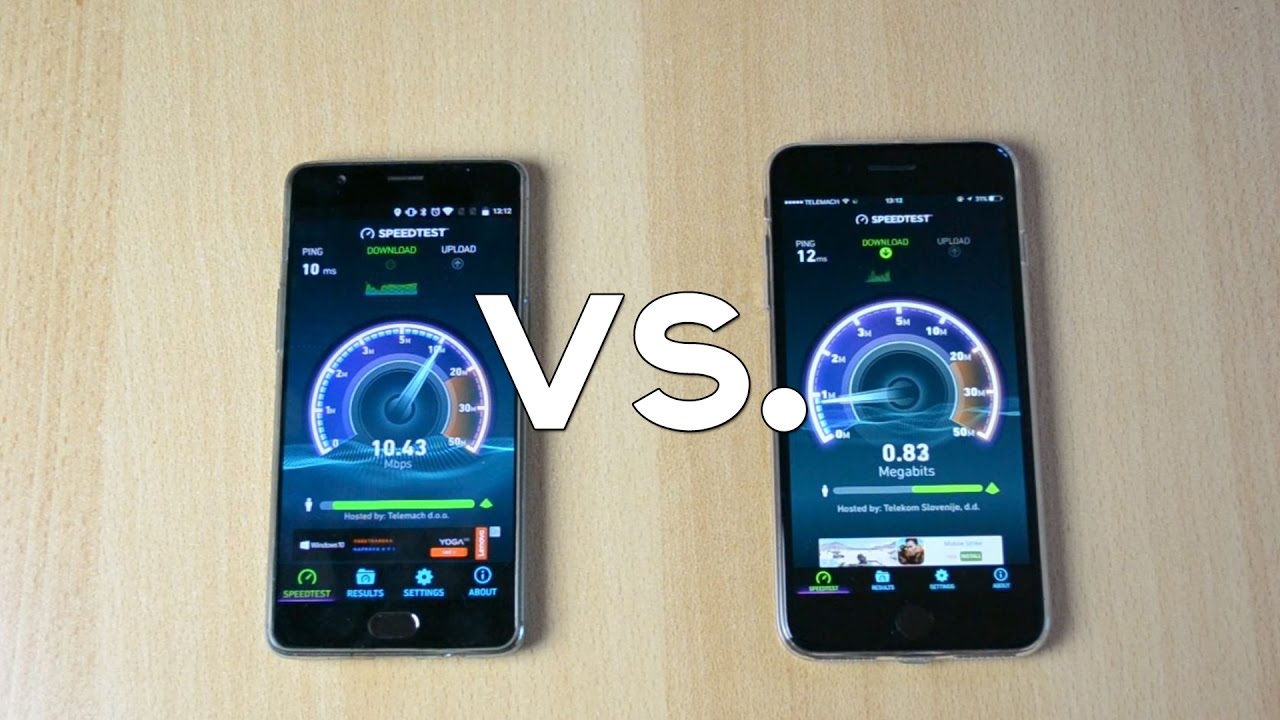 Apple iPhone 7 Plus vs. OnePlus 3 Internet Speed Test Comparison!