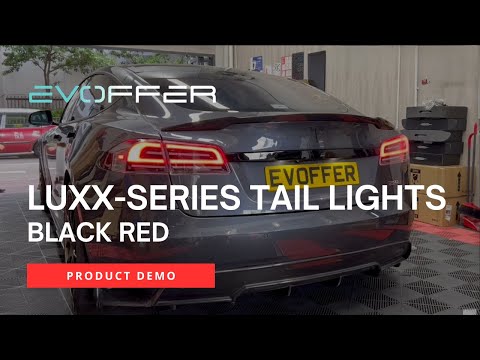Alpharex LUXX-Series Tail Light (Black Red) Demo | Tesla Model S | EVOffer