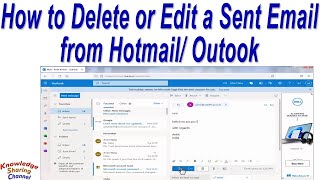How to Delete or Edit a Sent Email from Hotmail/ Outook